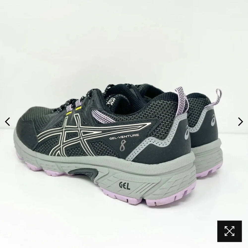 Asics Womens Gel Venture 8 1012A706 Black Running Shoes Sneakers Size 8 New - Picture 3 of 10